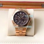 Vacheron Constantin Overseas Replica Rose Gold Watch Brown Chronograph Dial